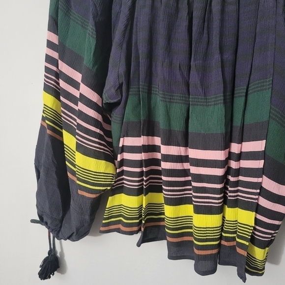 Apiece Apart Silk Striped Puff Sleeve Blouse - Picture 5 of 11